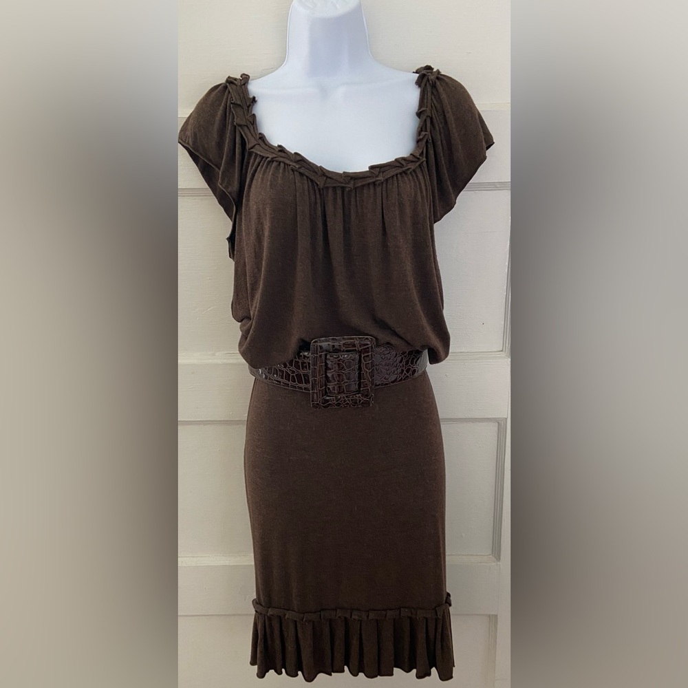 LIKE NEW MAX STUDIO SKIRT & TOP 2PCE SET DARK COCOA SOFT JERSEY
